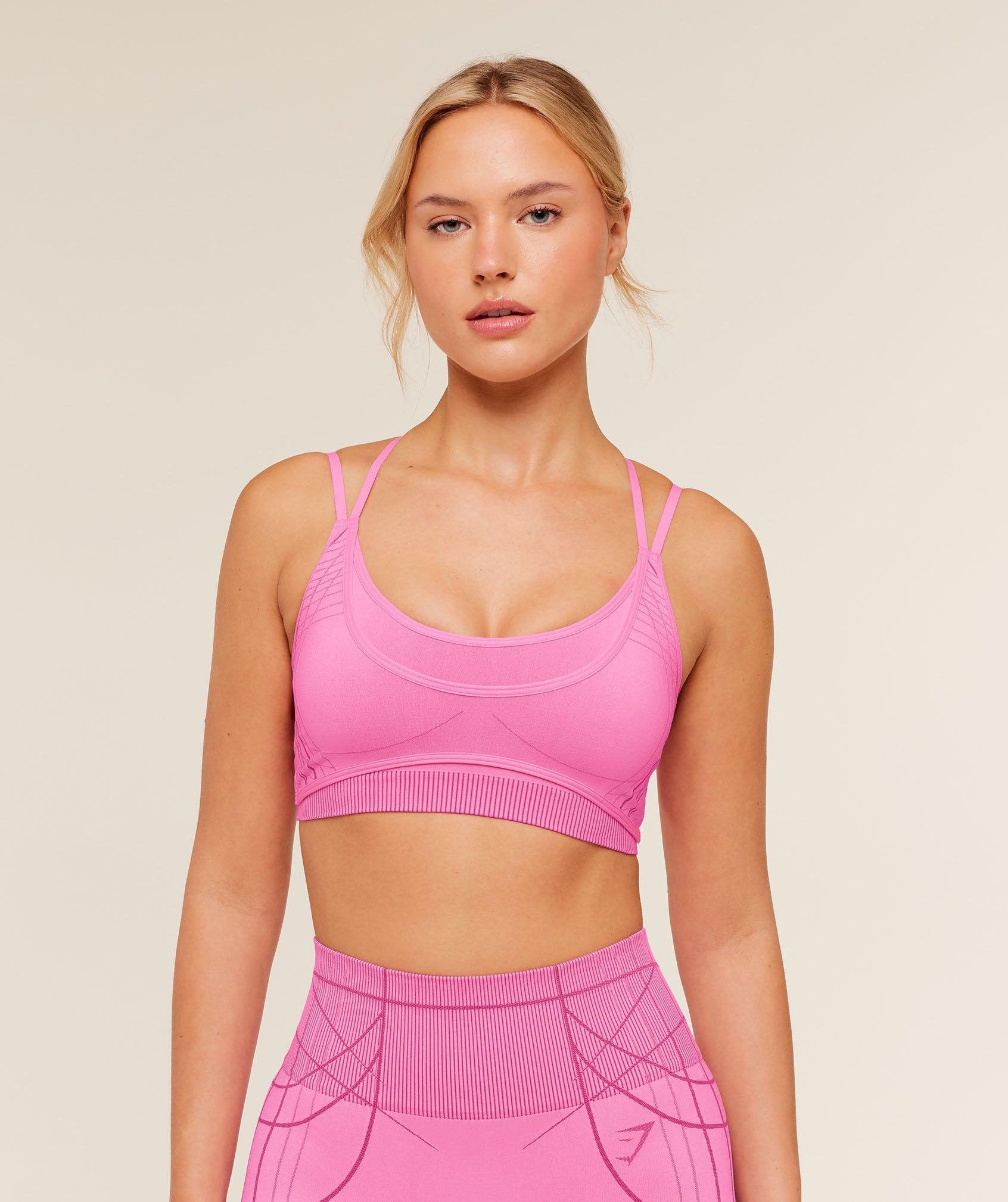 Apex Seamless Strappy Sports Bra  Pink/Super Set Pink