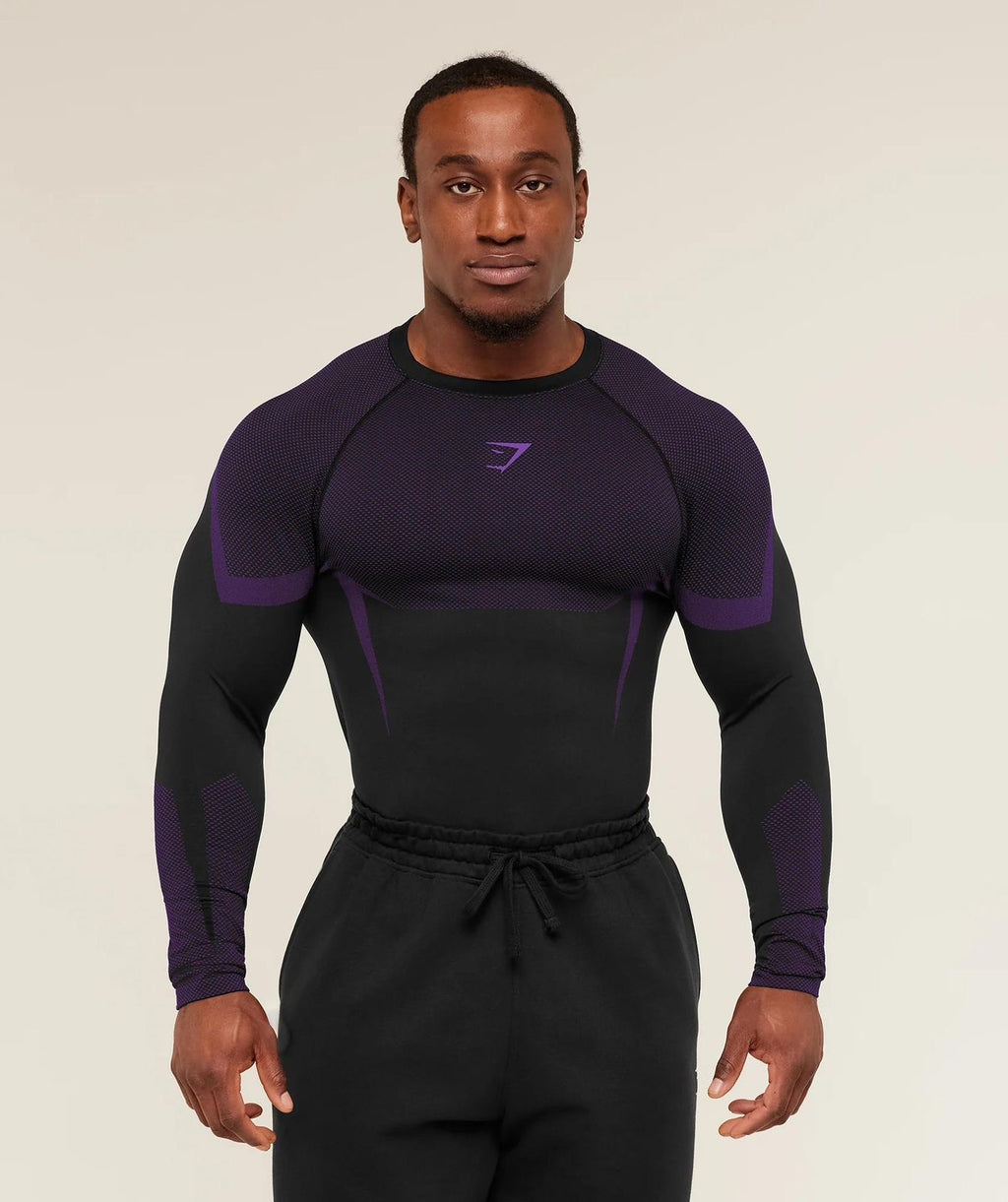 Onyx 5.0 Seamless Longsleeve T-Shirt Black/Aesthetic Purple
