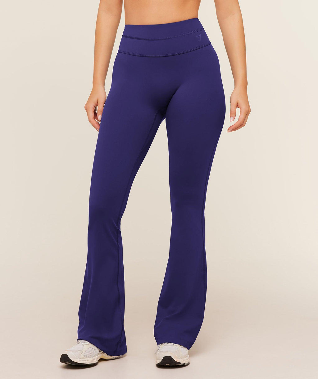 Crossover Back Flared Leggings Indigo Purple