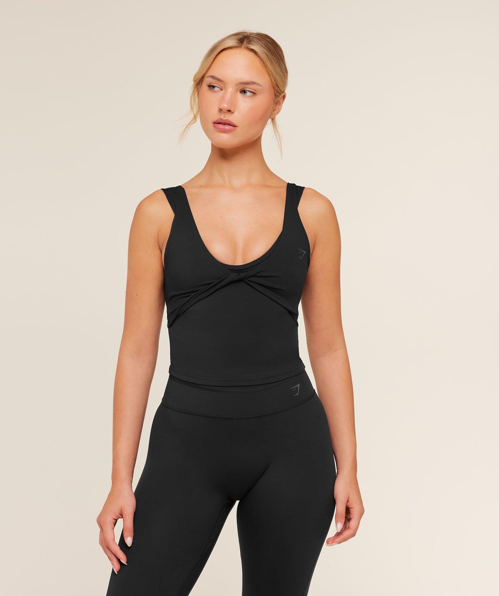 Crossover Back Tank Black
