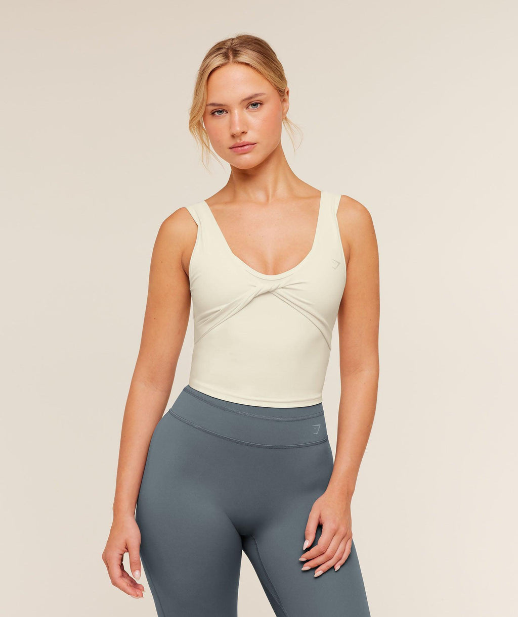 Crossover Back Tank Soft White