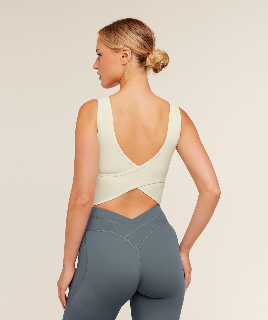 Crossover Back Tank Soft White