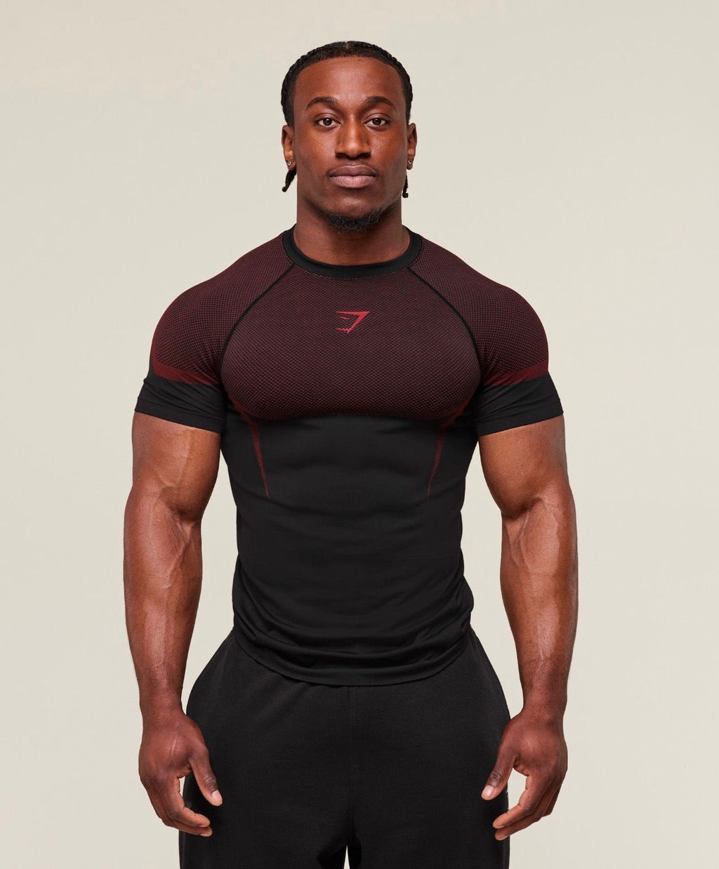 Onyx 5.0 Seamless T-Shirt Black/Carmen Red