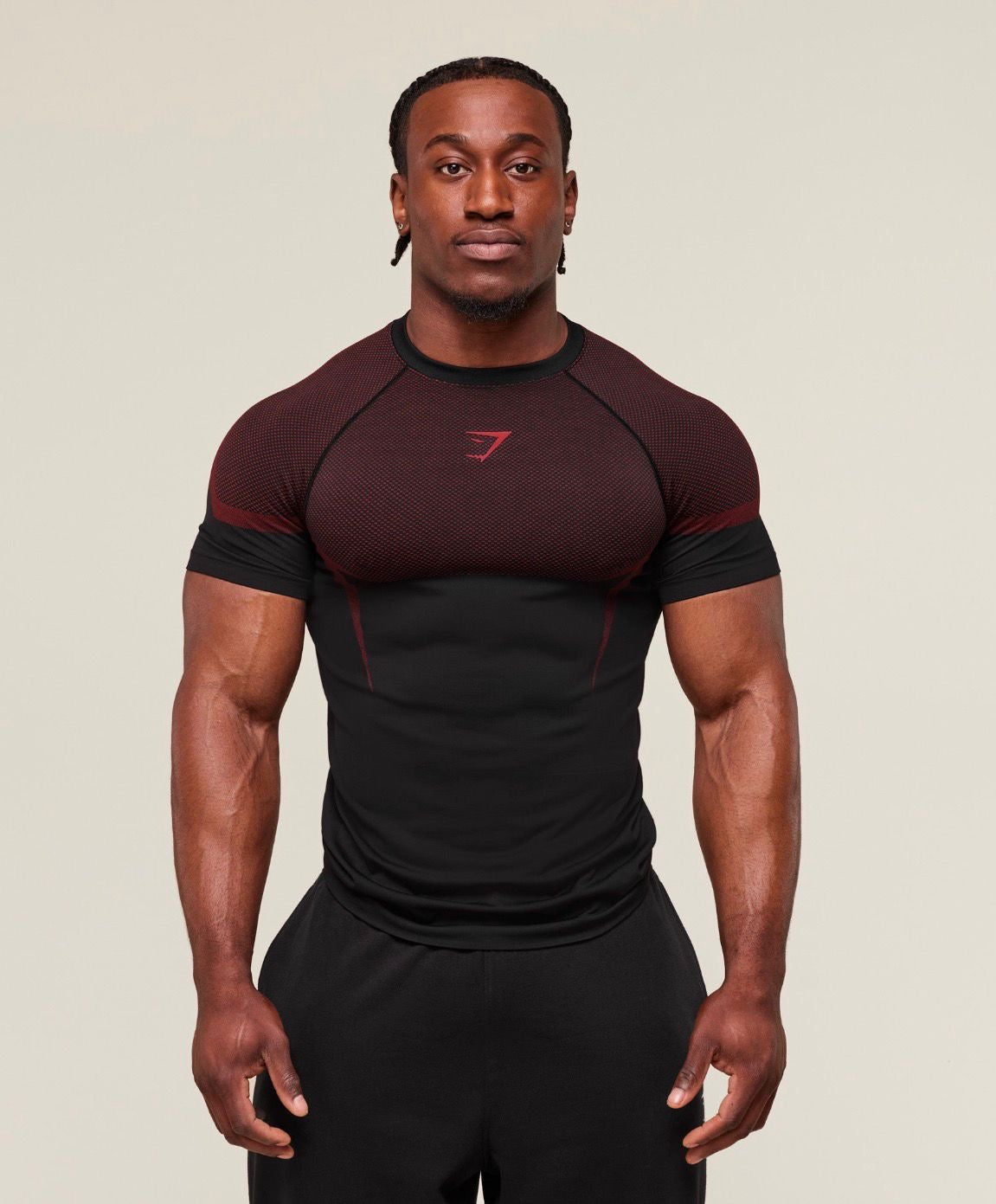 Onyx 5.0 Seamless T-Shirt Black/Carmen Red
