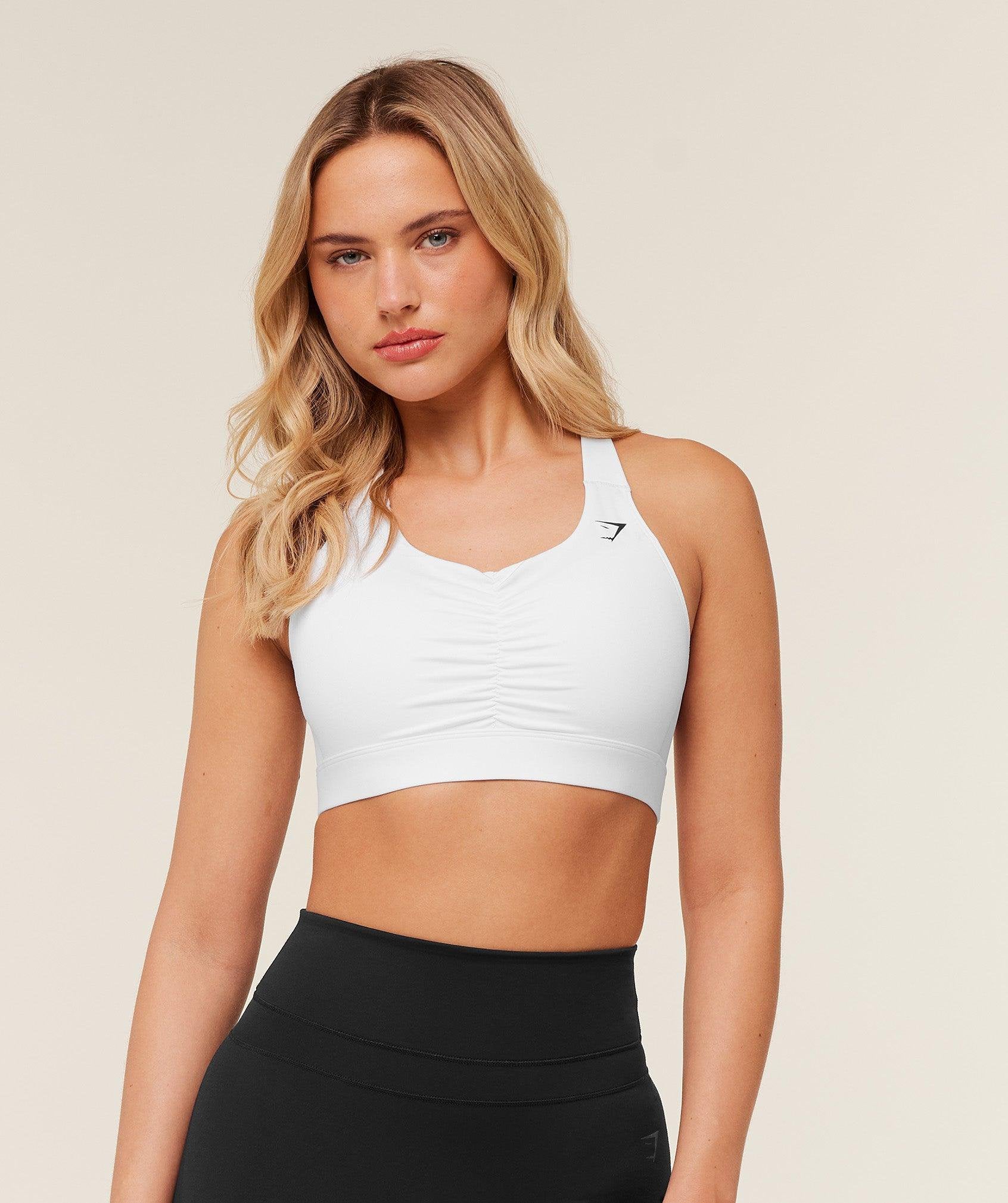 High Support Ruched Sports Bra GS White