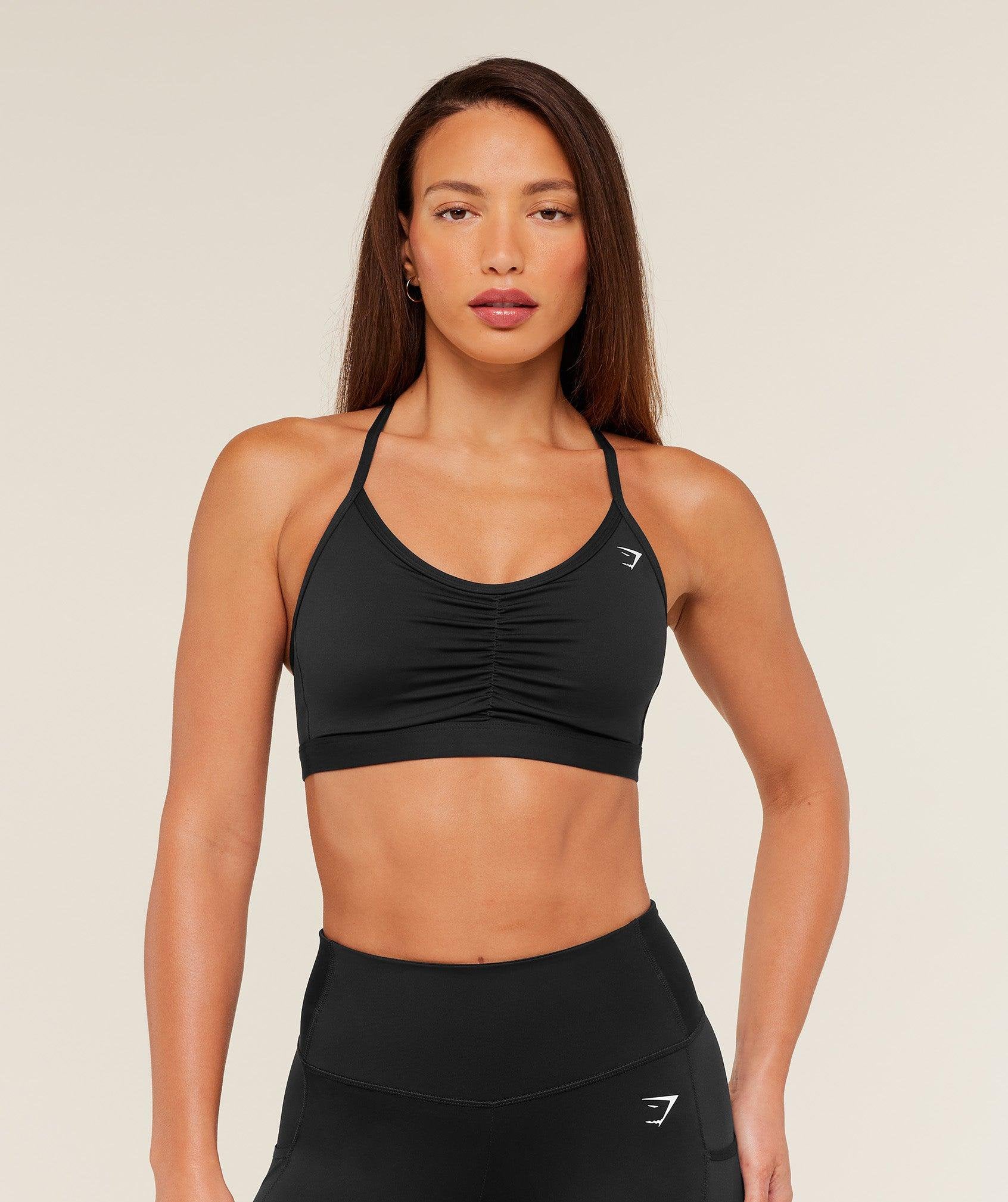 Ruched Sports Bra Black