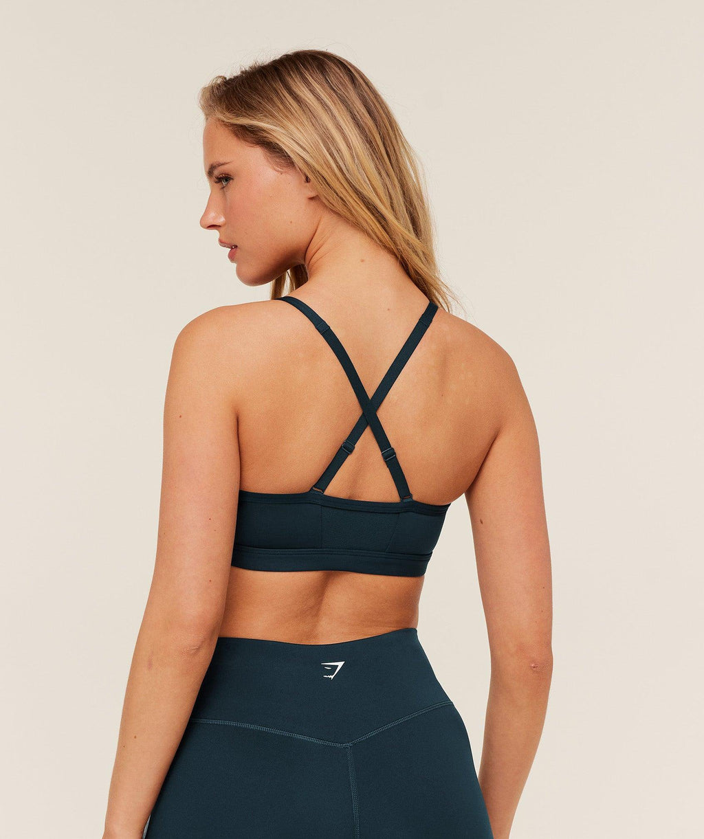 Ruched Sports Bra Deep Petrol Blue
