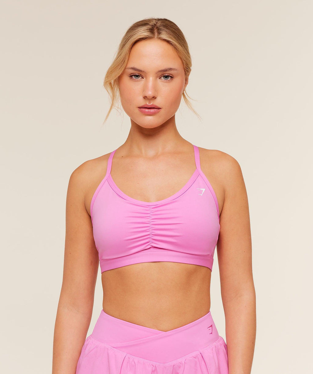 Ruched Sports Bra Pink