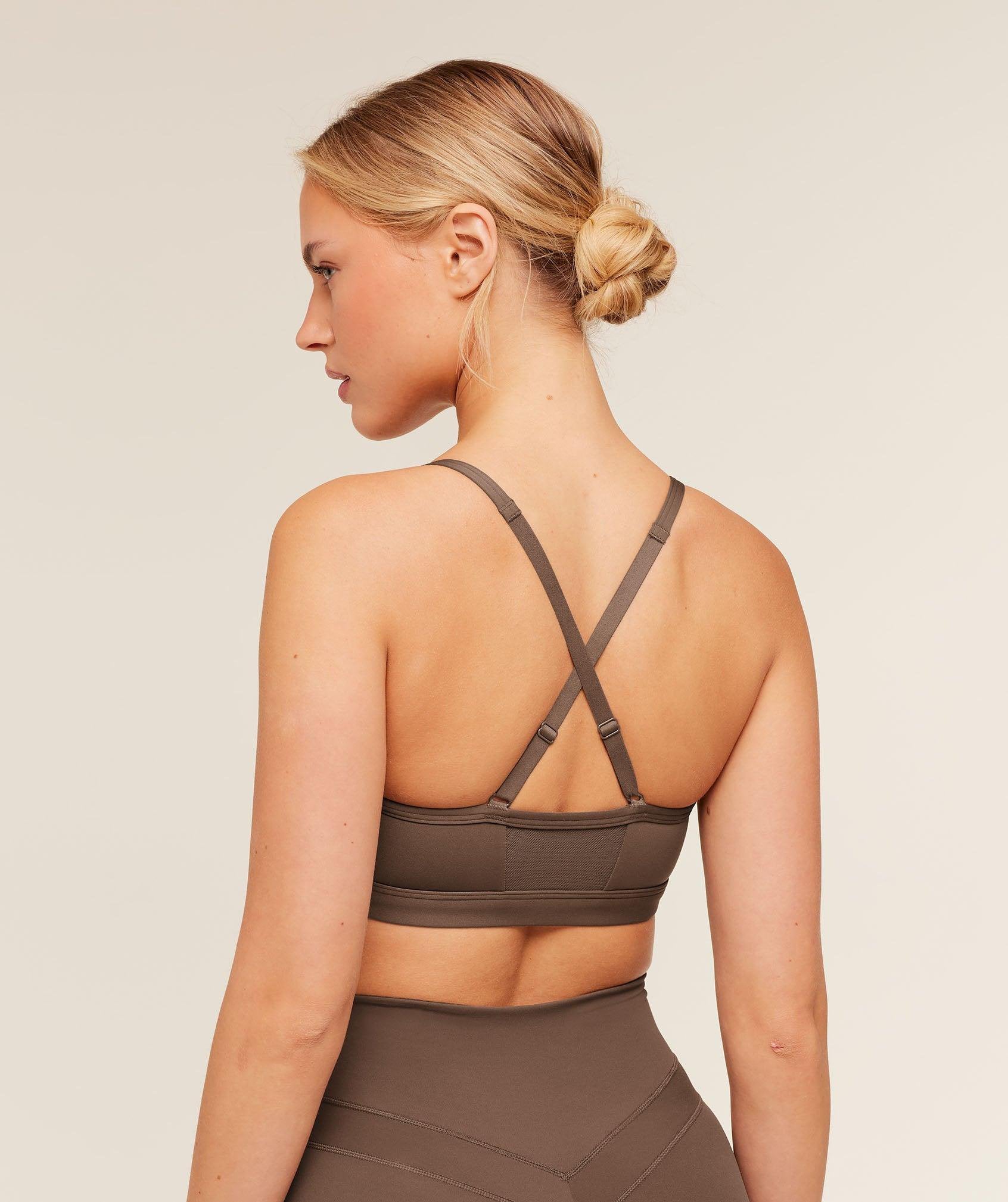 Ruched Sports Bra Soft Brown