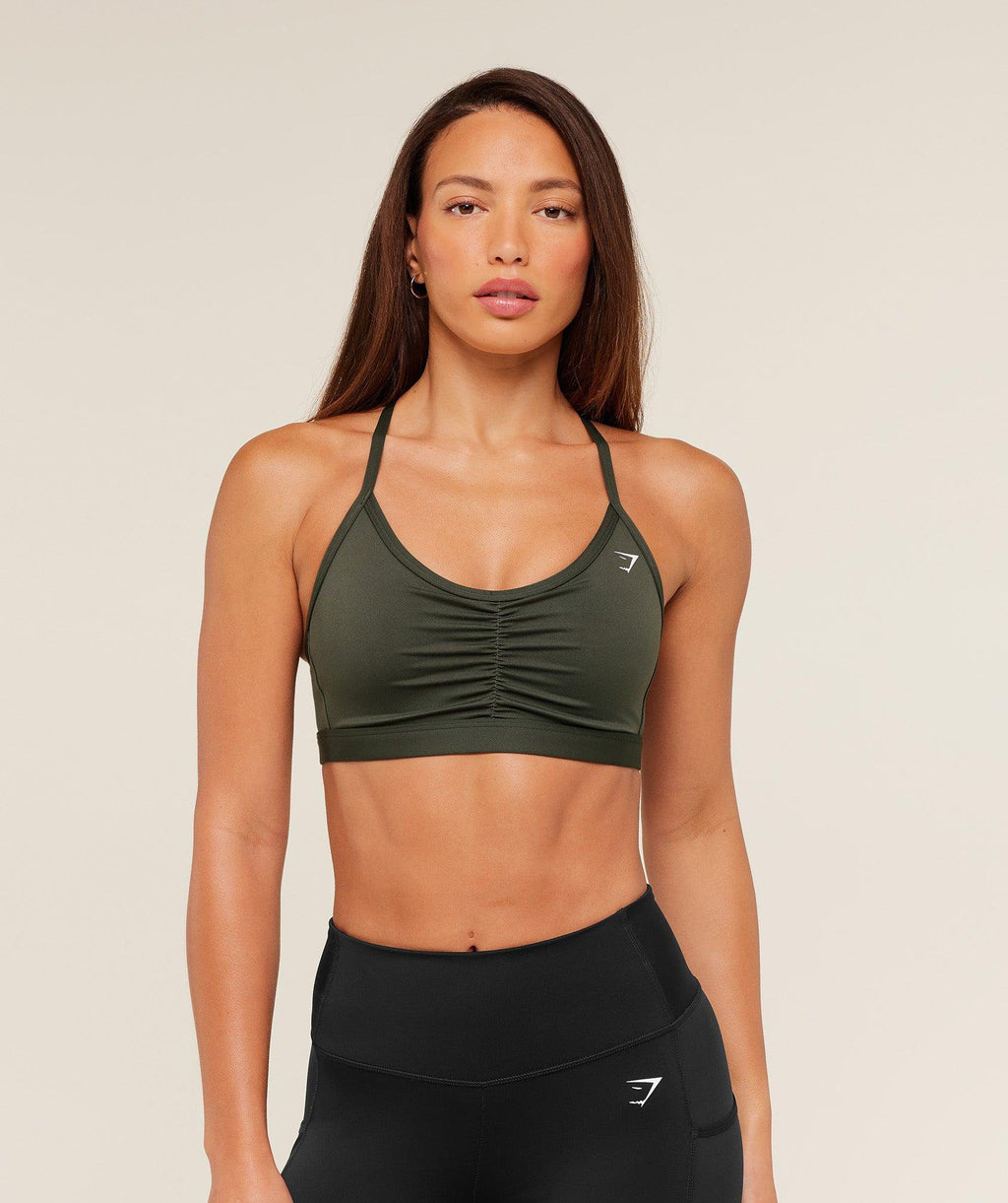 Ruched Sports Bra Strength Green